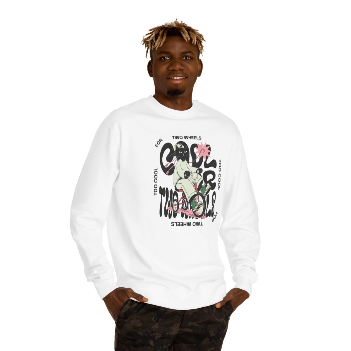 Too cool for two wheels Unisex Crew Neck Sweatshirt - Image 3