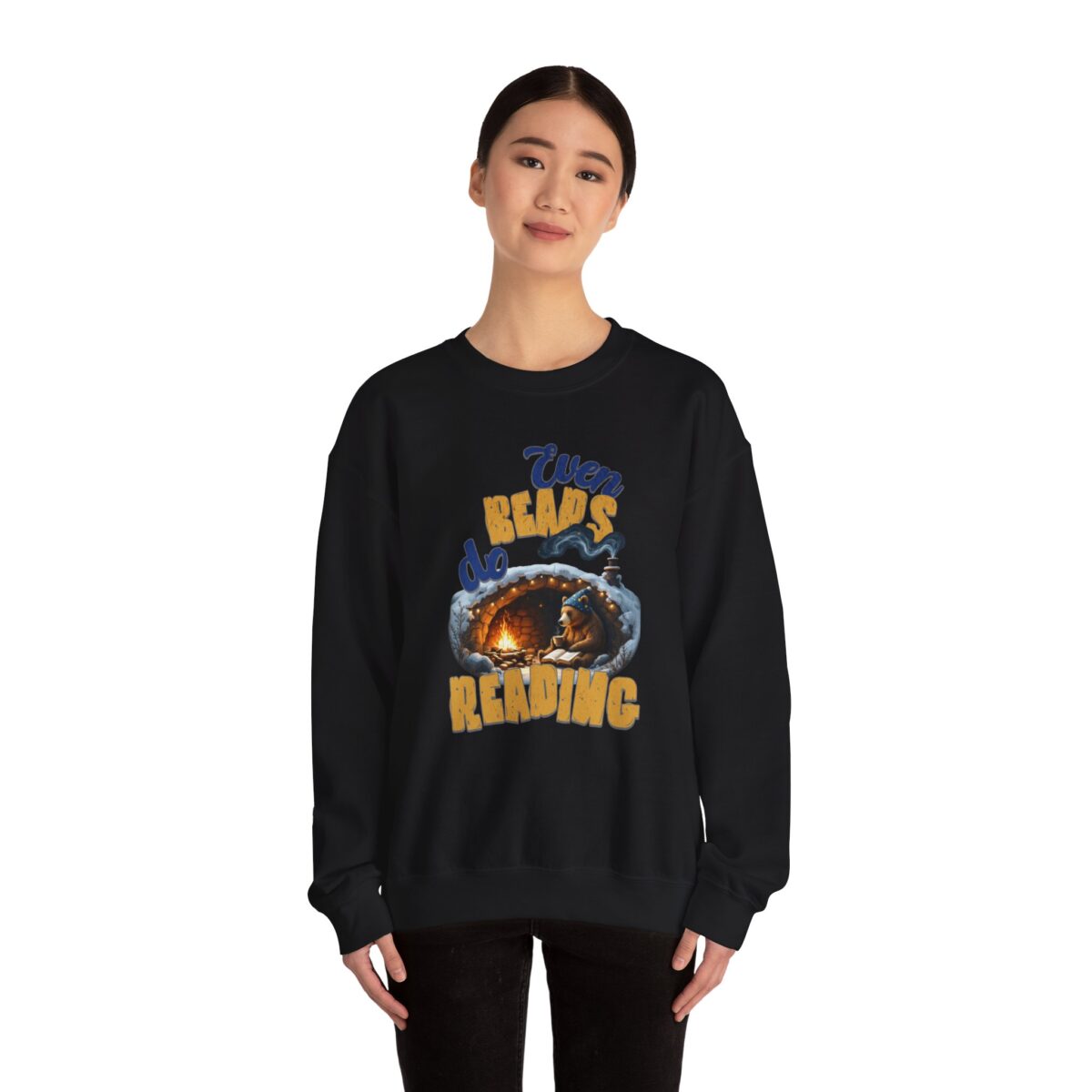 Even bears do reading Unisex Heavy Blend™ Crewneck Sweatshirt - Image 8