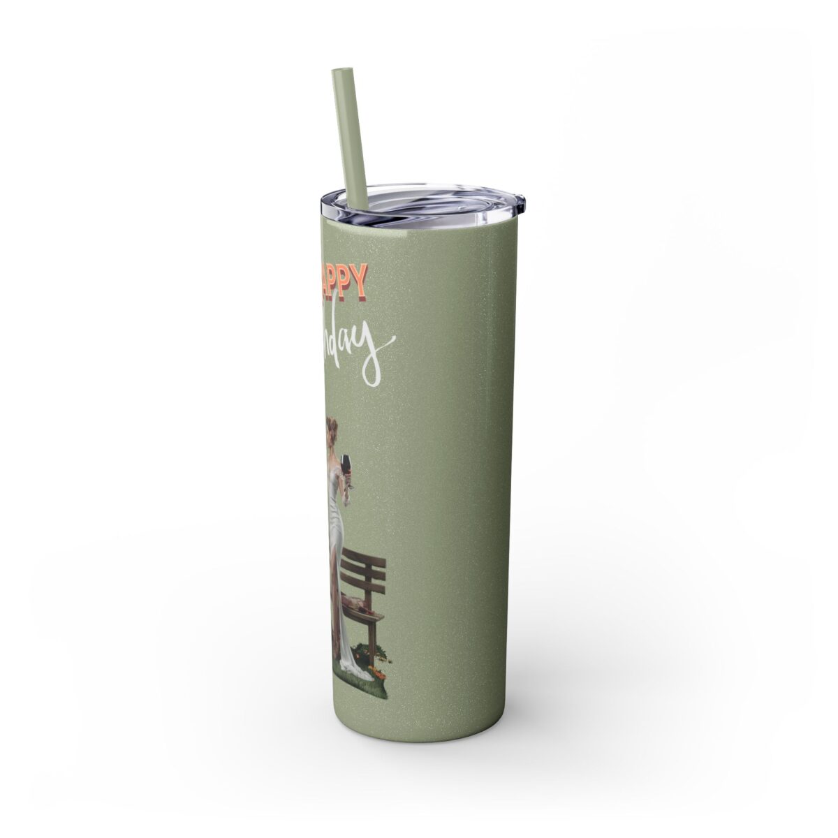 Happy Birthday Skinny Tumbler with Straw, 20oz - Image 8