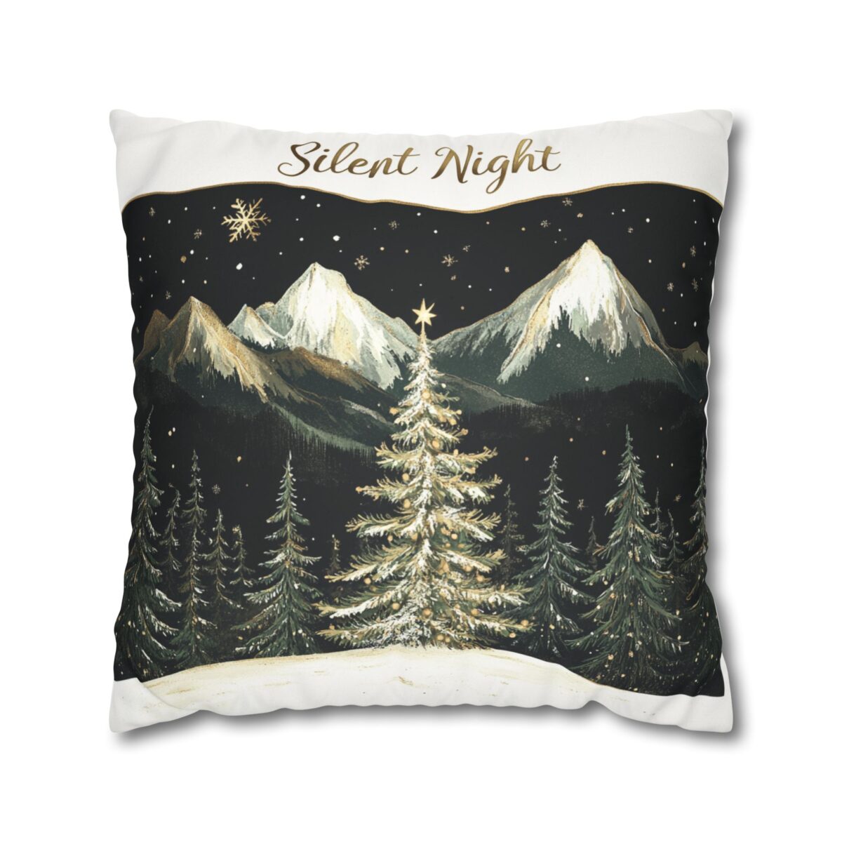Silent night Faux Suede Square Pillowcase - Image 13
