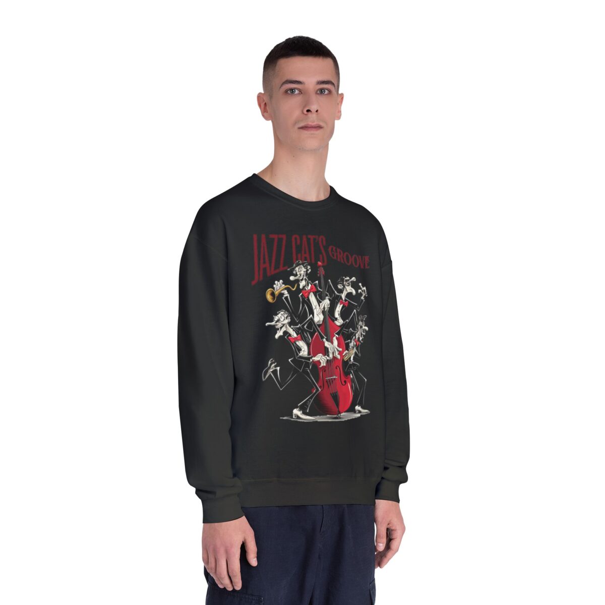Jazz cat's groove Unisex NuBlend® Crewneck Sweatshirt - Image 11