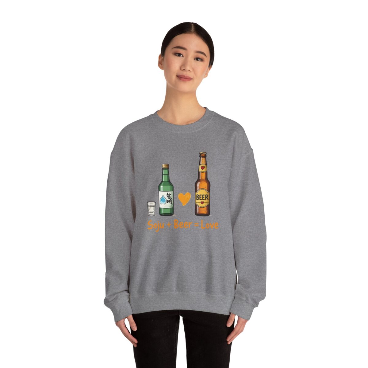 Soju + Beer = Love Unisex Heavy Blend™ Crewneck Sweatshirt - Image 32