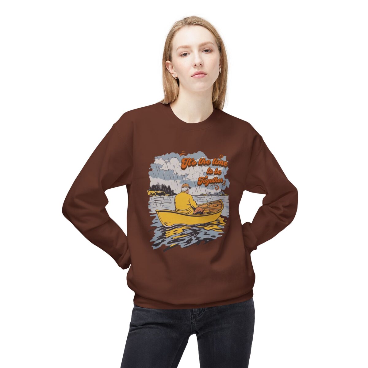 Time to be together Unisex Midweight Softstyle Fleece Crewneck Sweatshirt - Image 7