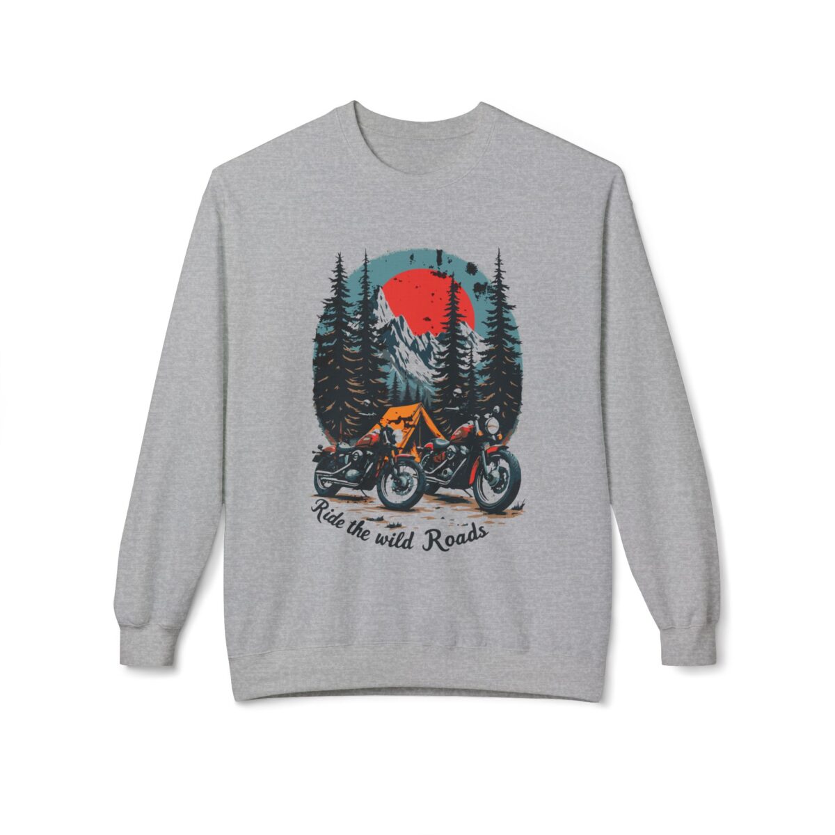 Ride the wild roads Unisex Midweight Softstyle Fleece Crewneck Sweatshirt - Image 5