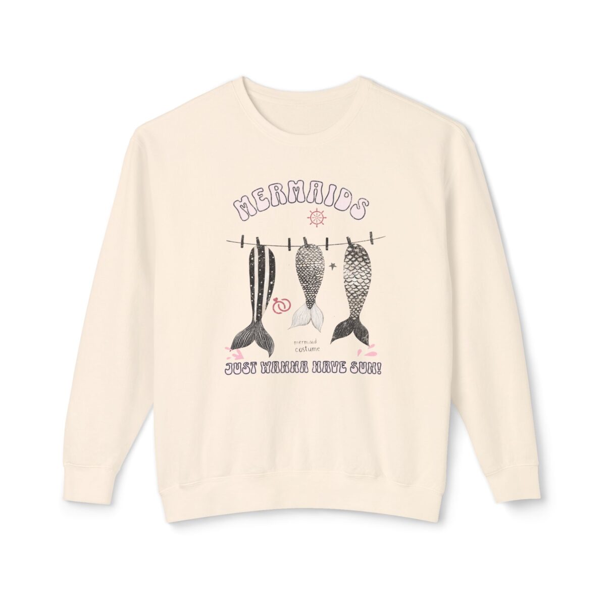 Mermaids just want to have a sun! Unisex Lightweight Crewneck Sweatshirt - Image 5