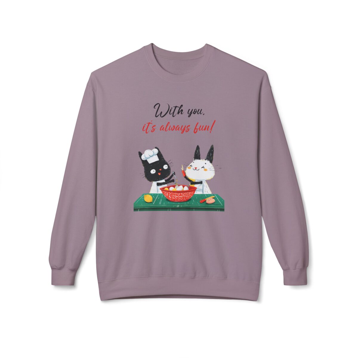 With you it's always fun Unisex Midweight Softstyle Fleece Crewneck Sweatshirt - Image 17