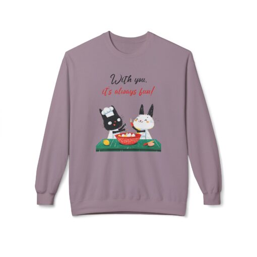 With you it's always fun Unisex Midweight Softstyle Fleece Crewneck Sweatshirt - Image 17