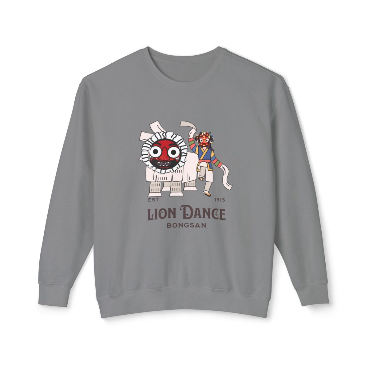 Korean traditional lion dance Unisex Lightweight Crewneck Sweatshirt - Image 17
