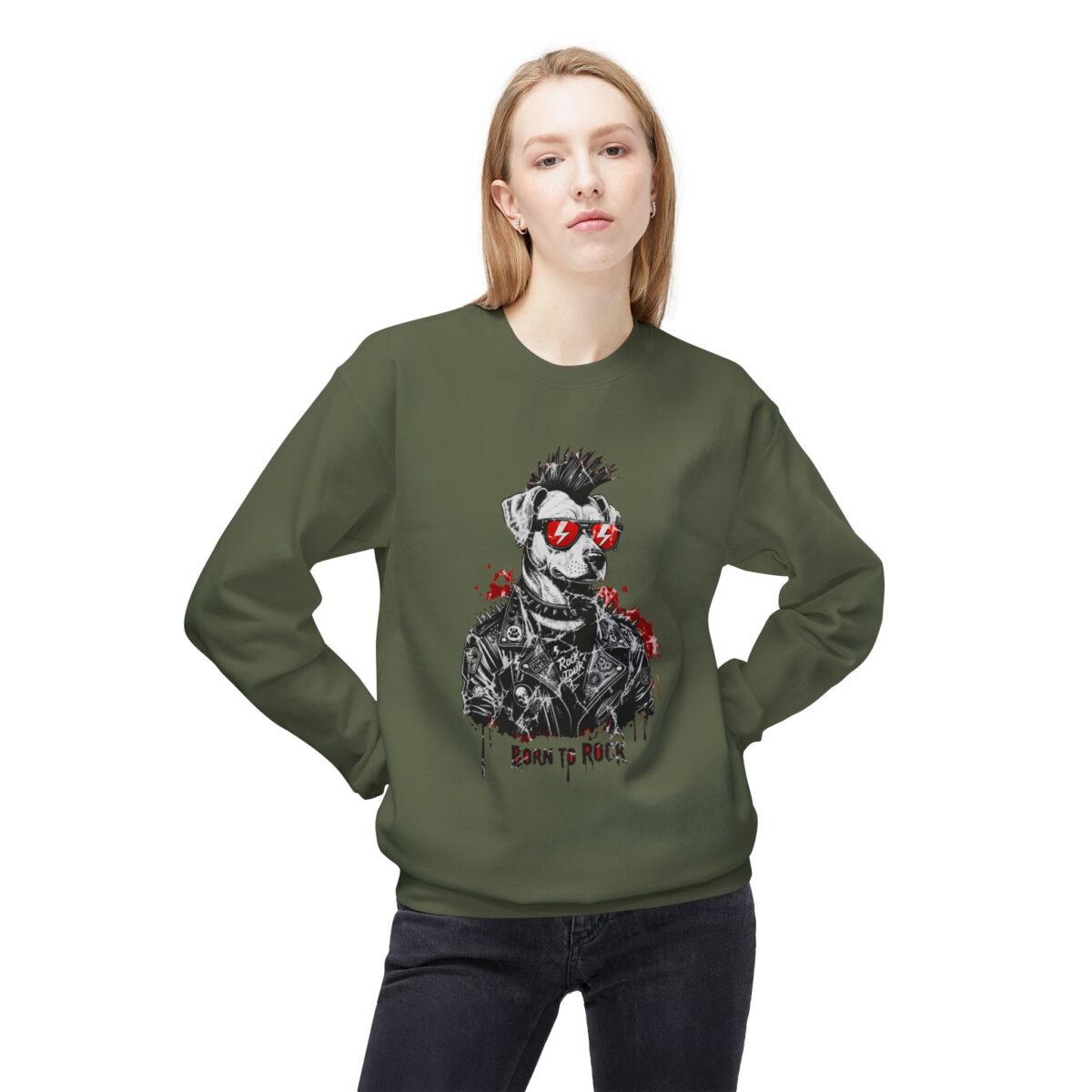 Born to rock Unisex Midweight Softstyle Fleece Crewneck Sweatshirt - Image 15