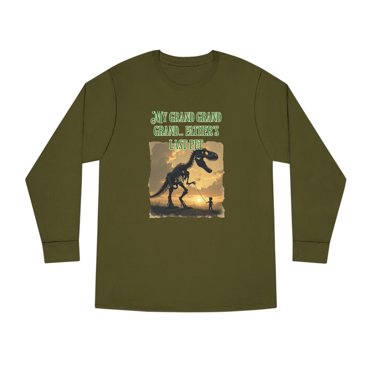 My Grand Grand Grandfather's Last Pet Long Sleeve Crewneck Tee - Dinosaur Theme - Image 17
