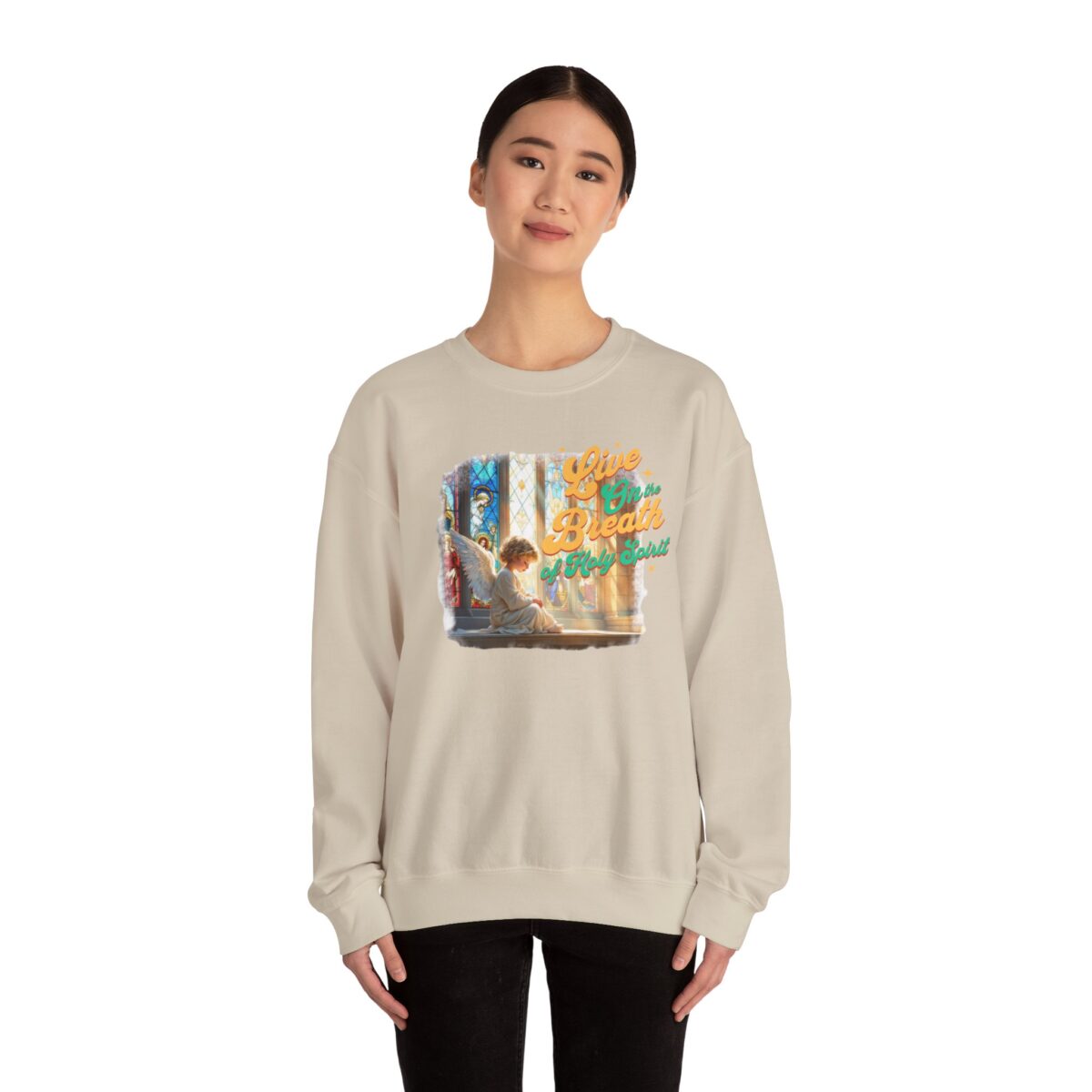 Live on the breath of the Holy Spirit Unisex Heavy Blend™ Crewneck Sweatshirt - Image 12