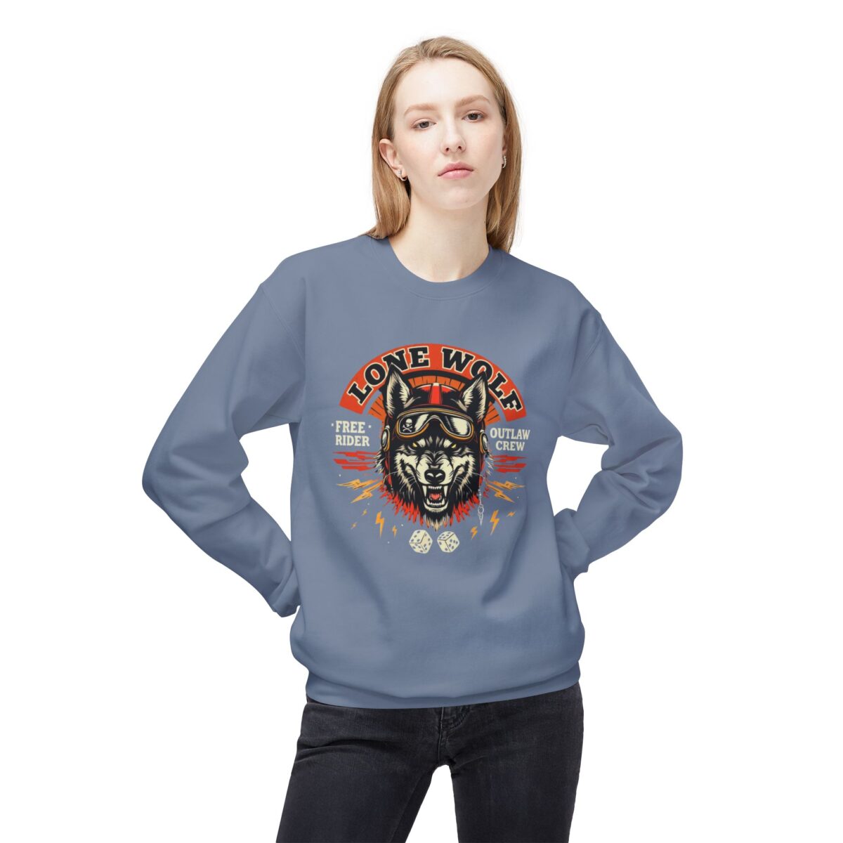 Lone Wolf Unisex Midweight Softstyle Fleece Crewneck Sweatshirt - Image 23