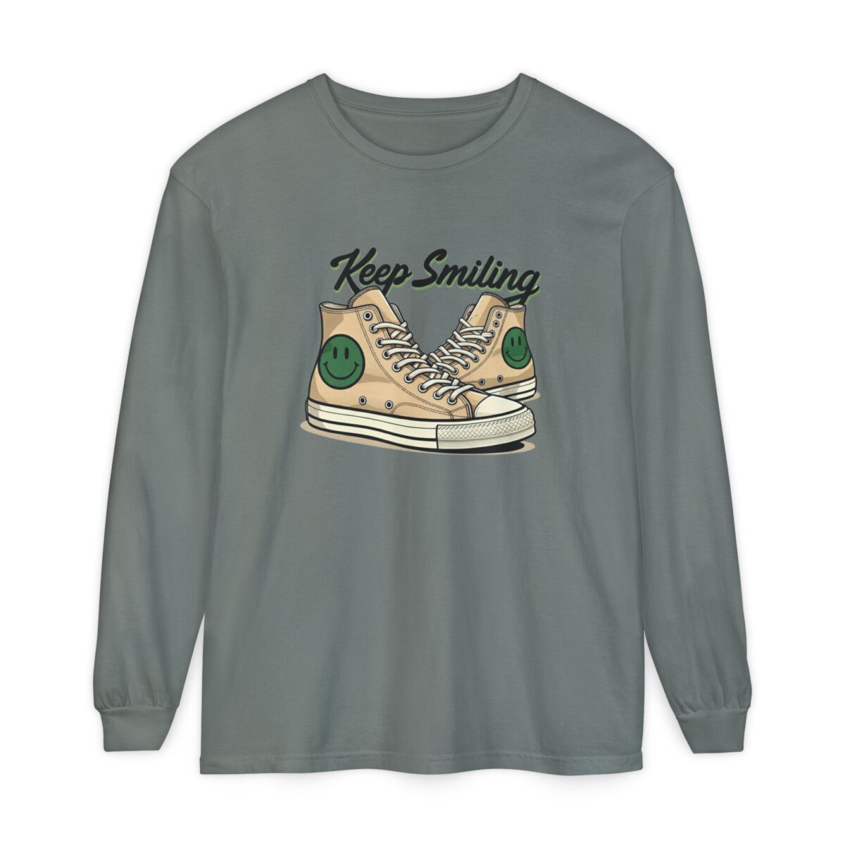 Copy of Keep smiling Unisex Garment-dyed Long Sleeve T-Shirt - Image 21