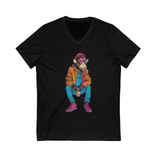 Urban Monkey Graphic V-Neck Tee for Streetwear Lovers