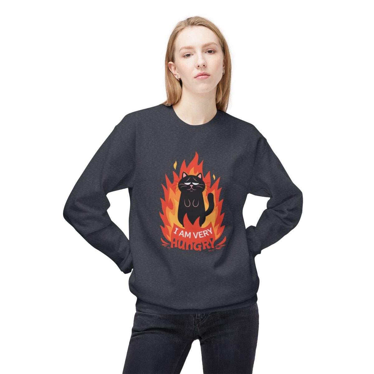 I am very hungry Unisex Midweight Softstyle Fleece Crewneck Sweatshirt - Image 7
