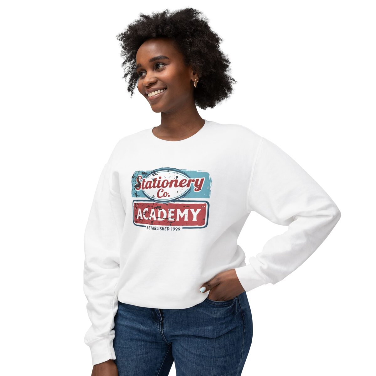 Vintage Sign Unisex Lightweight Crewneck Sweatshirt - Image 3