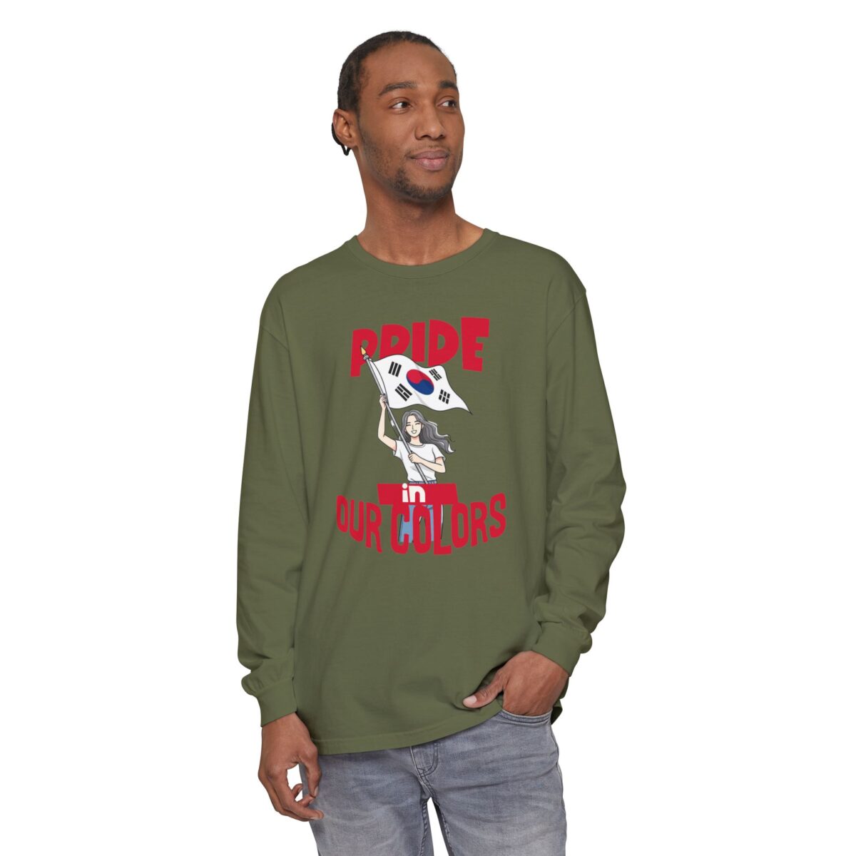 Pride in our colors Unisex Garment-dyed Long Sleeve T-Shirt - Image 7