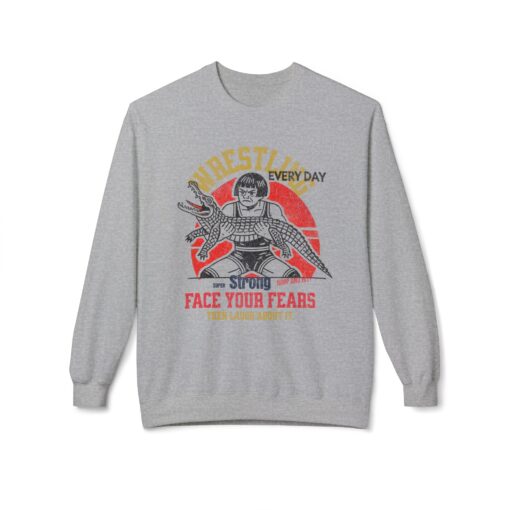 Face your fears Unisex Midweight Softstyle Fleece Crewneck Sweatshirt - Image 9
