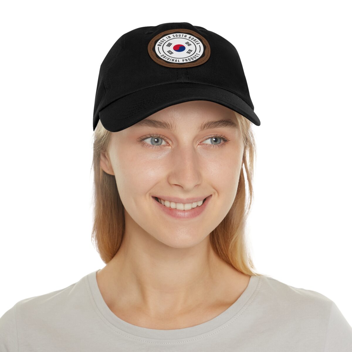 Made in South Korea Hat with Leather Patch (Round) - Image 20