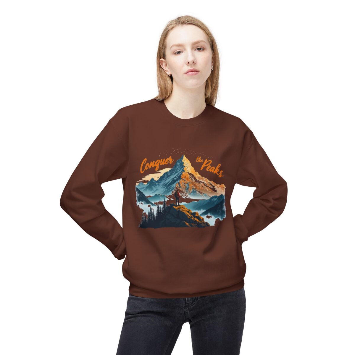 Conquer the peaks Unisex Midweight Softstyle Fleece Crewneck Sweatshirt - Image 11