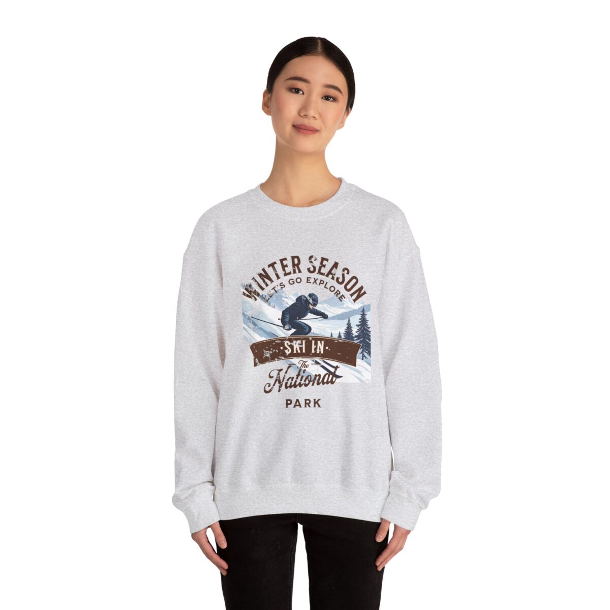Ski in the national park Unisex Heavy Blend™ Crewneck Sweatshirt - Image 8