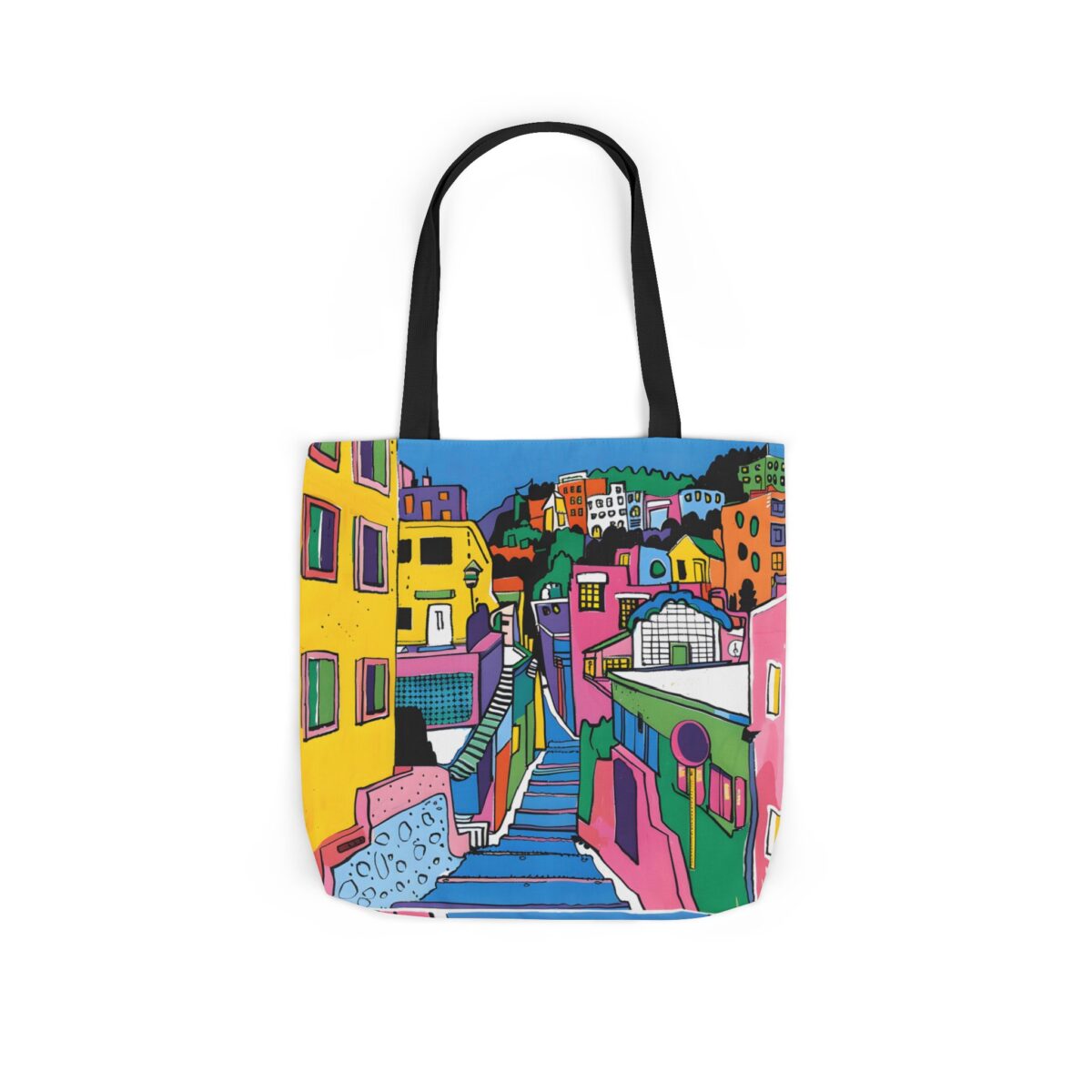 The hillside village in Korea Canvas Tote Bag, 5-Color Straps - Image 46