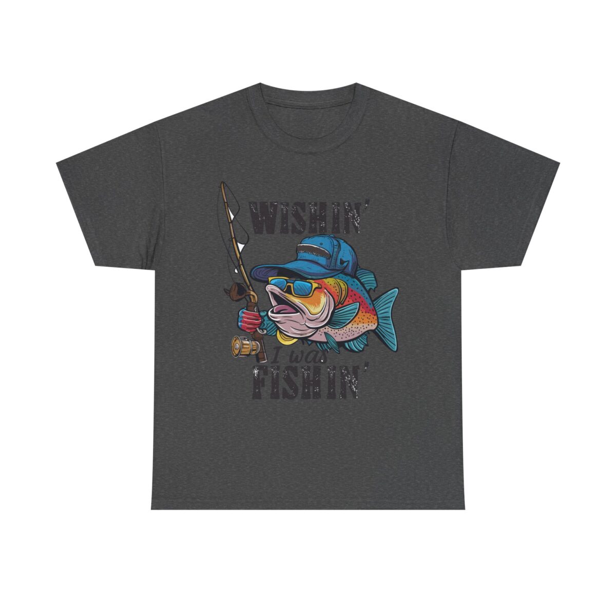Whishing I was fishing Unisex Heavy Cotton Tee - Image 5