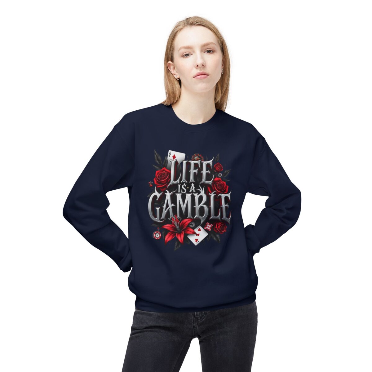 Life is a gamble Unisex Midweight Softstyle Fleece Crewneck Sweatshirt - Image 31