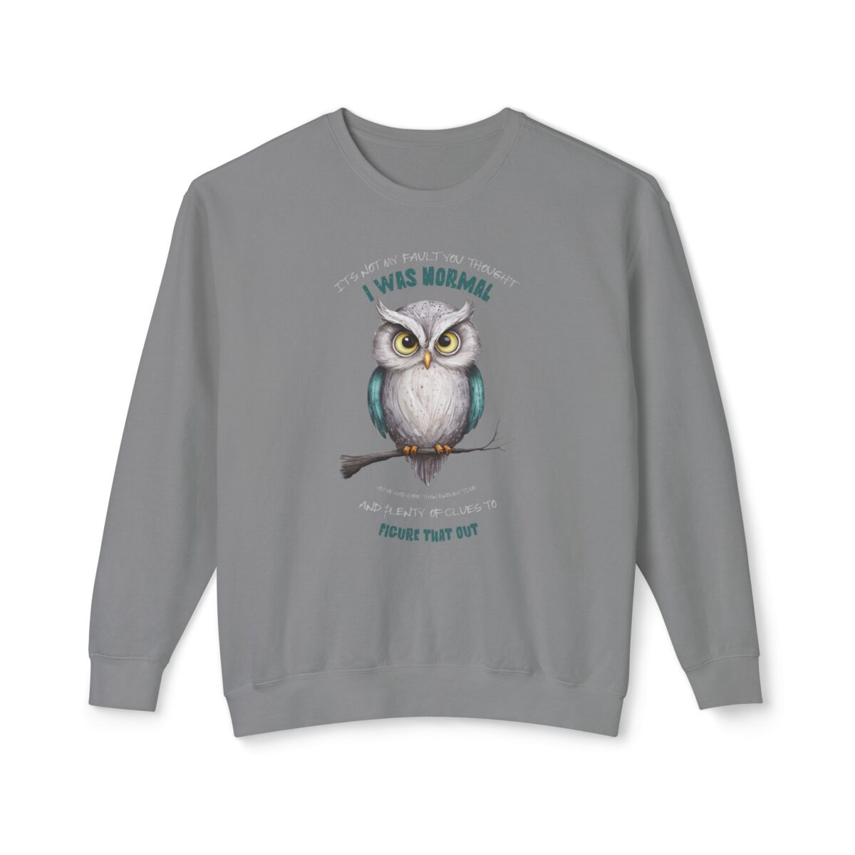 Quirky Owl's Message Unisex Lightweight Crewneck Sweatshirt - Image 13