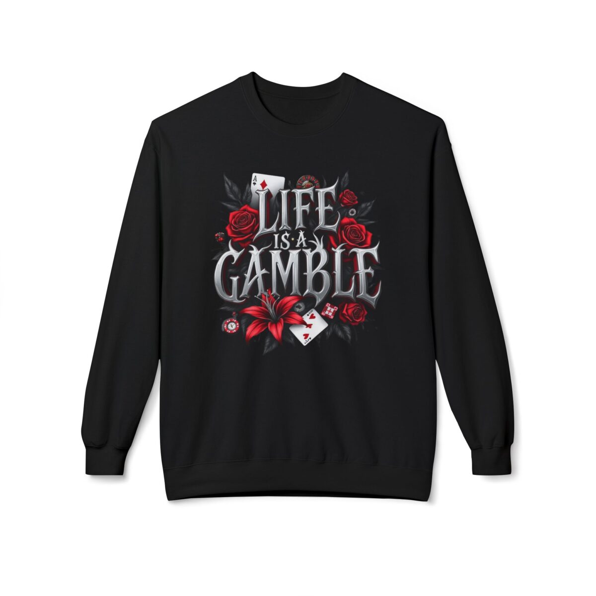 Life is a gamble Unisex Midweight Softstyle Fleece Crewneck Sweatshirt
