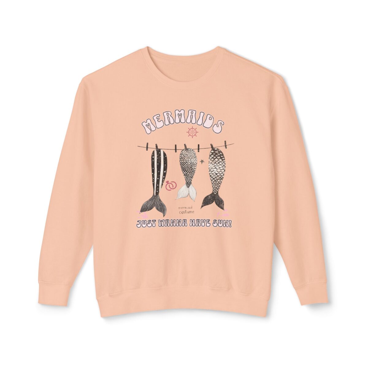 Mermaids just want to have a sun! Unisex Lightweight Crewneck Sweatshirt - Image 9
