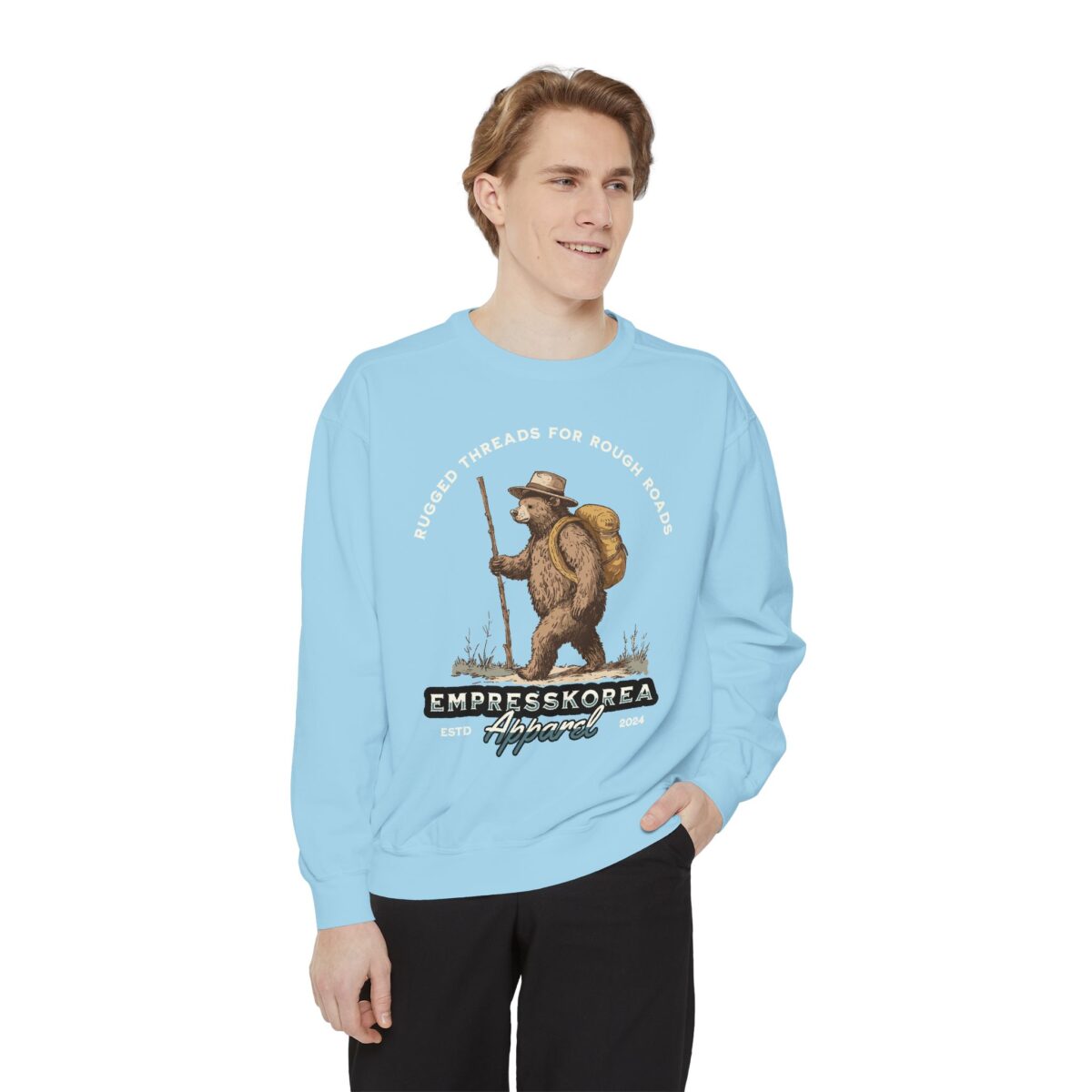 Rugged threads for ruff roads Unisex Garment-Dyed Sweatshirt - Image 31