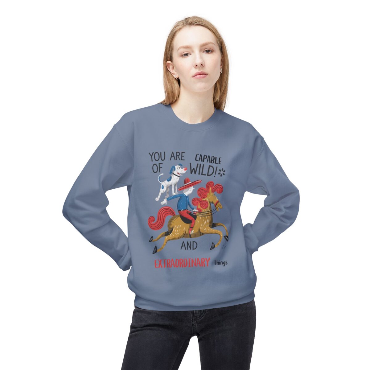 You are capable of wild and extraordinary things. Unisex Midweight Softstyle Fleece Crewneck Sweatshirt - Image 15