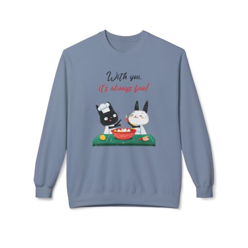 With you it's always fun Unisex Midweight Softstyle Fleece Crewneck Sweatshirt - Image 13