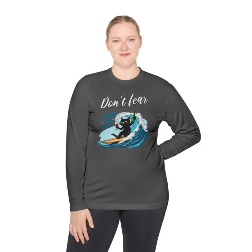 Don't fear, ride the wave Unisex Lightweight Long Sleeve Tee - Image 8