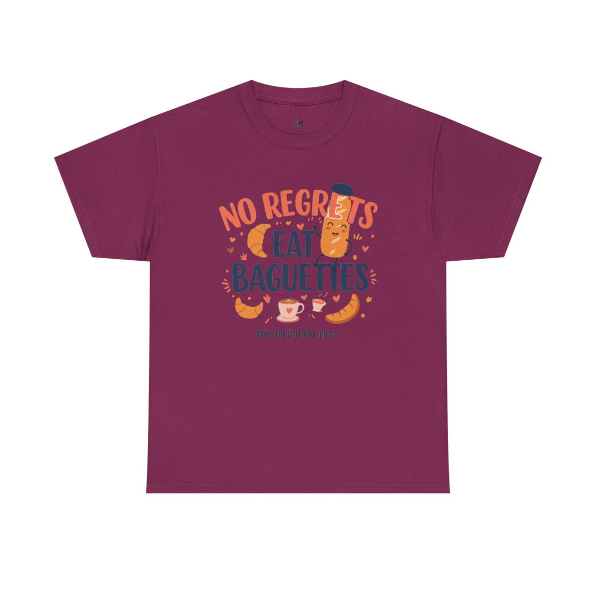 No Regrets Eat Baguettes Unisex Heavy Cotton Tee - Image 21