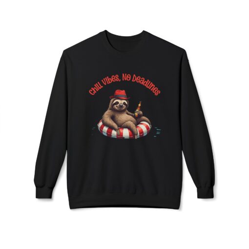 Chill vibes no deadline Unisex Midweight Softstyle Fleece Crewneck Sweatshirt - Image 5