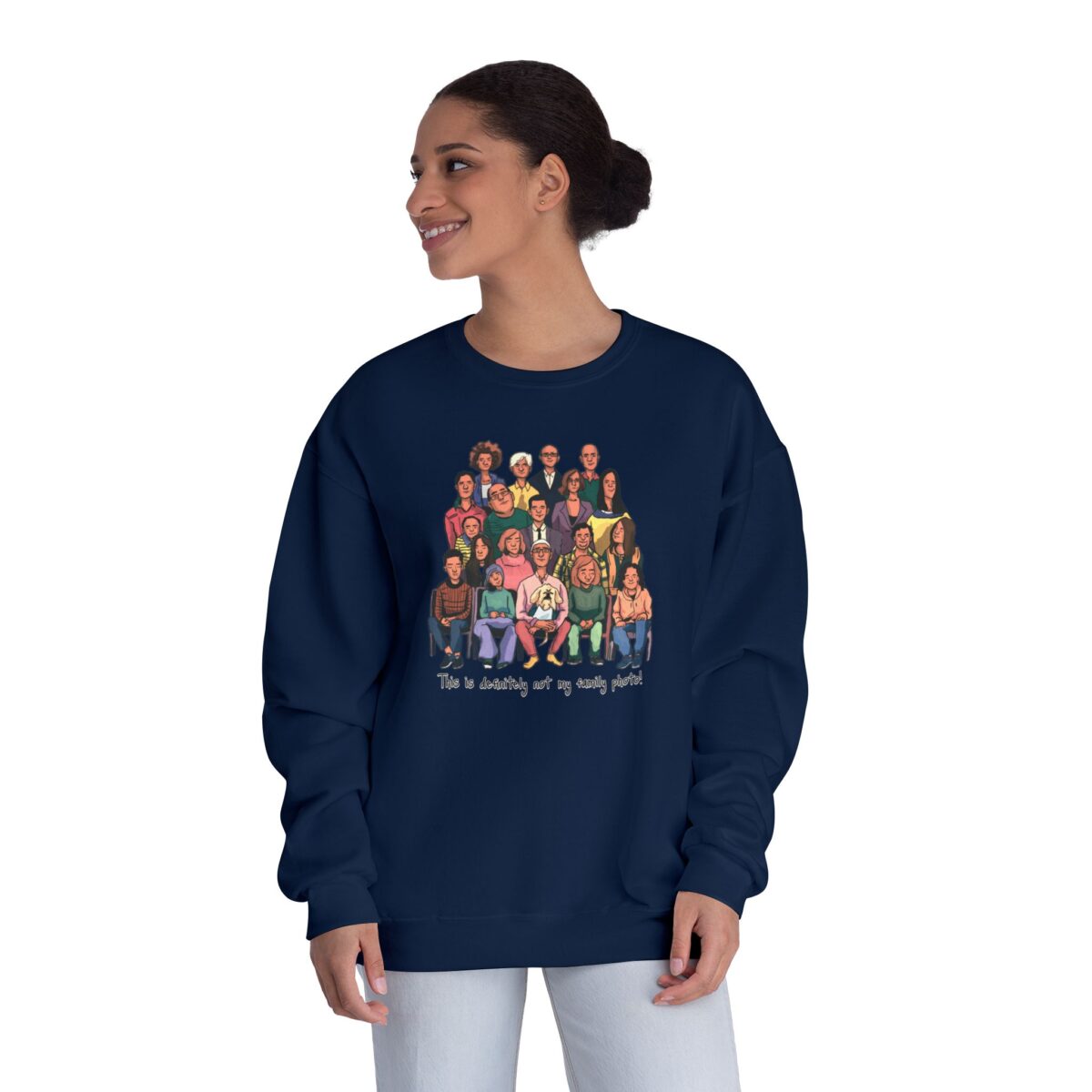 Definitely not my family photo Unisex NuBlend® Crewneck Sweatshirt - Image 24