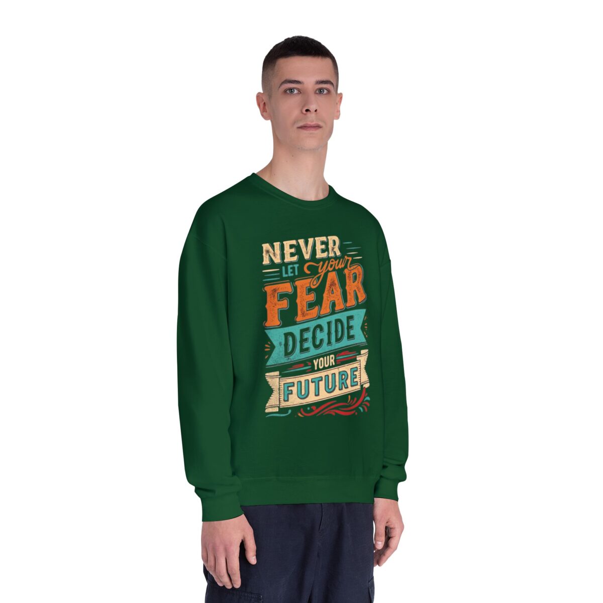 Never let your fear decide your future Unisex NuBlend® Crewneck Sweatshirt - Image 15