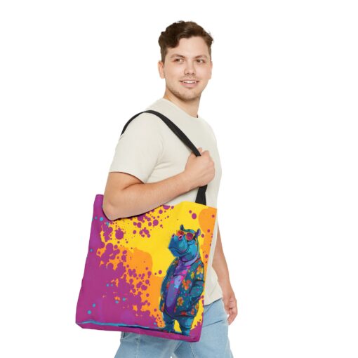 Stylish Hippo Tote Bag (AOP) - Image 11