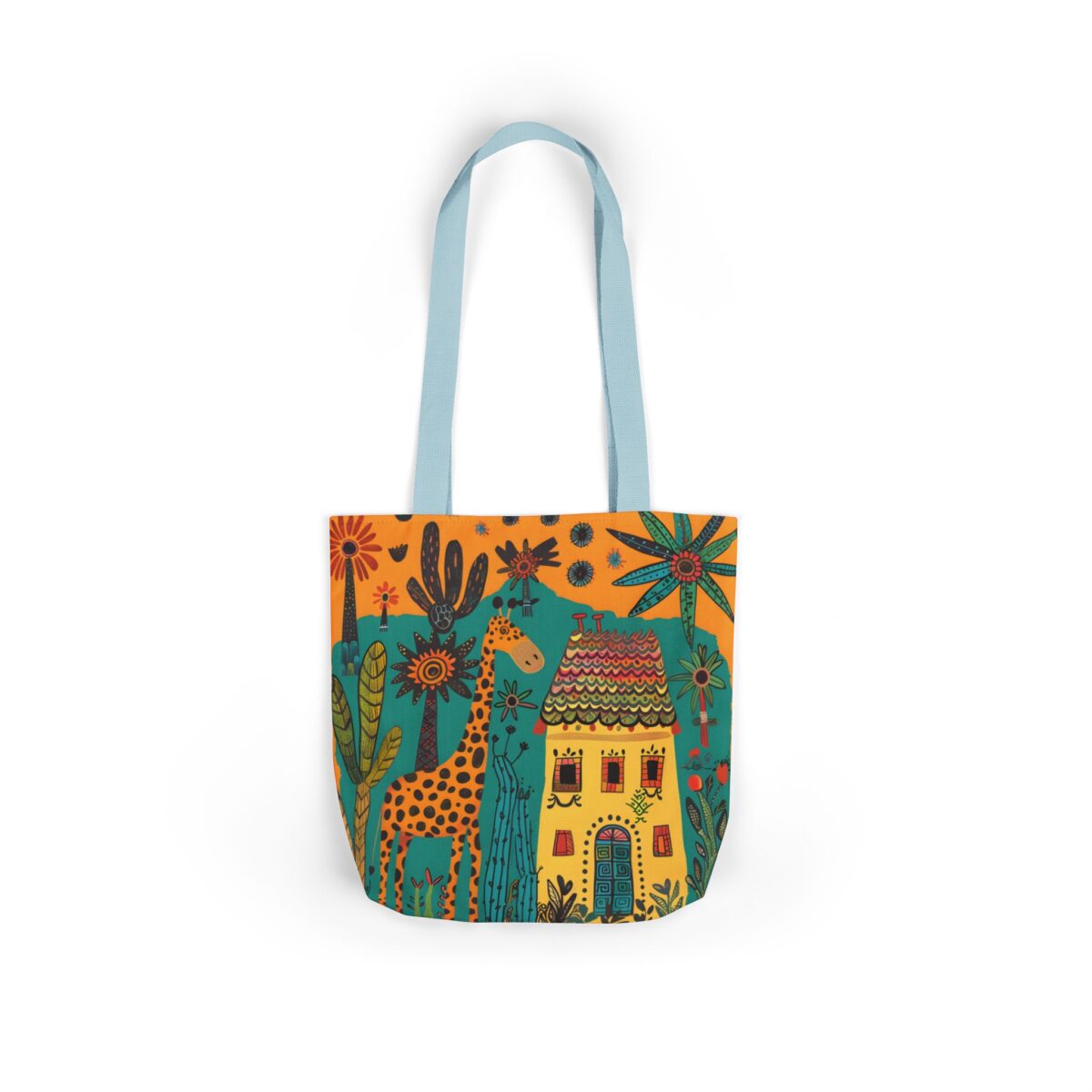 The giraffe that lives in my house Canvas Tote Bag, 5-Color Straps - Image 12