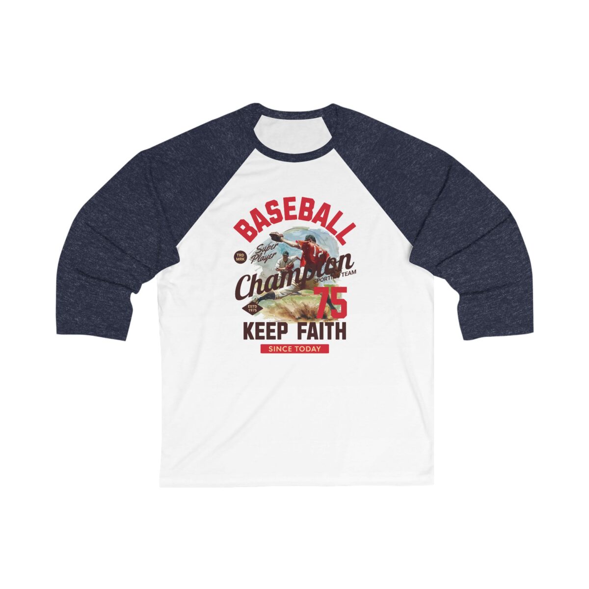 Baseball Champion Unisex 34 Sleeve Baseball Tee - Image 5