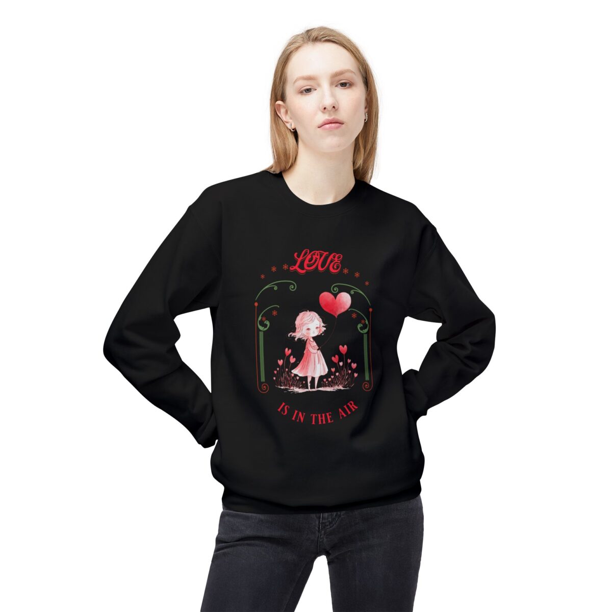 Love is in the air Unisex Midweight Softstyle Fleece Crewneck Sweatshirt - Image 3