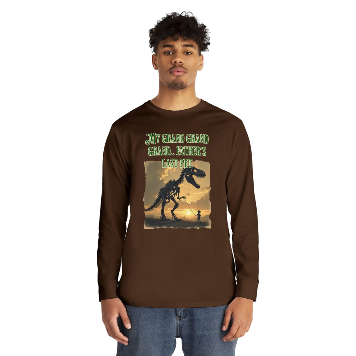 My Grand Grand Grandfather's Last Pet Long Sleeve Crewneck Tee - Dinosaur Theme - Image 15