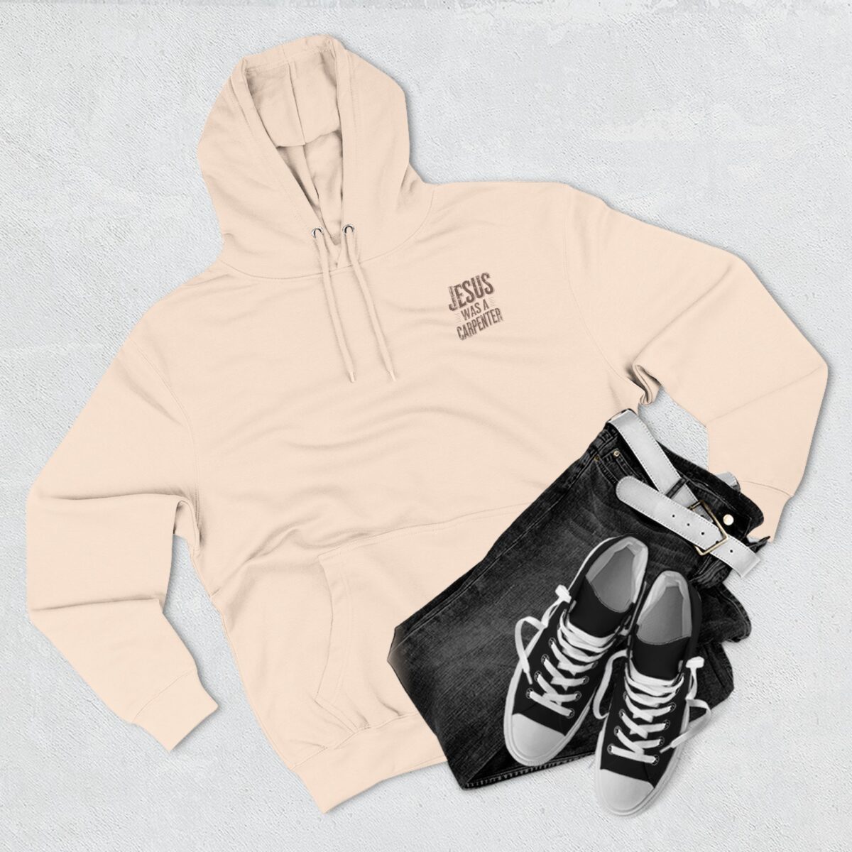 Jesus was a carpenter Three-Panel Fleece Hoodie - Image 23