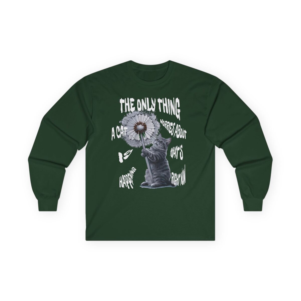 A cat worries about Unisex Ultra Cotton Long Sleeve Tee - Image 7