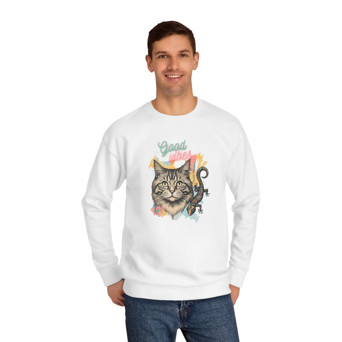 Good vibes Unisex Crew Sweatshirt - Image 3