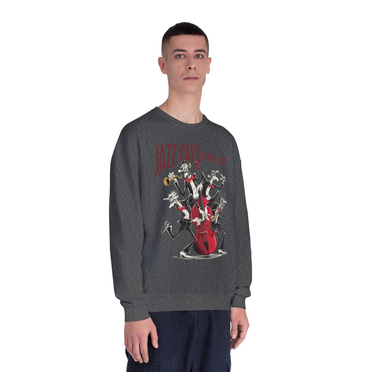 Jazz cat's groove Unisex NuBlend® Crewneck Sweatshirt - Image 7