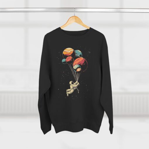 Astronaut and balloon at a Time Unisex Crewneck Sweatshirt - Image 8