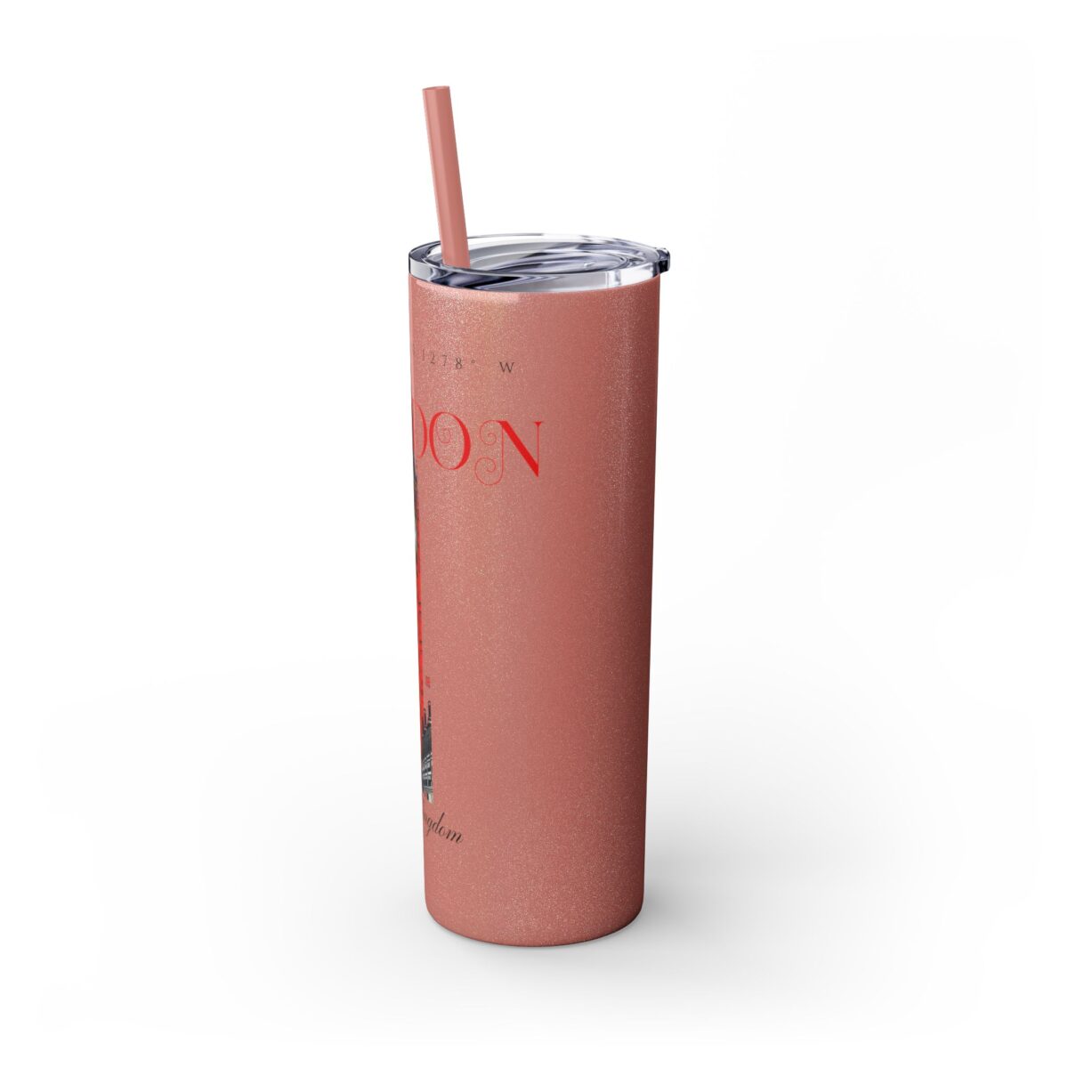 London Glitter Skinny Tumbler with Straw, 20oz - Image 4